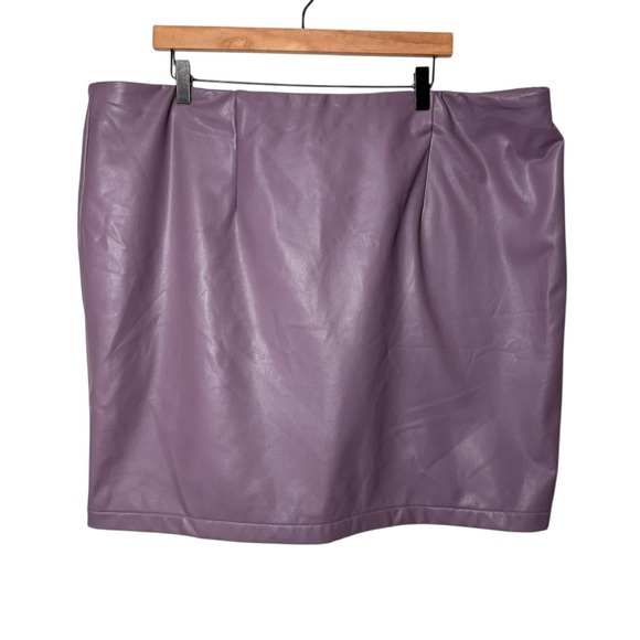 Addition Elle Lilac Faux Leather Mini Skirt Size 24 NWT Brand New - Picture 4 of 6